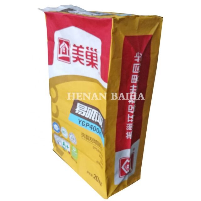 25kg Kraft Paper Valve Cement Pasted Valve Multiwall Paper Bags Eco Friendly