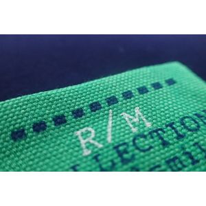 Rectangle Screen Printing Custom Woven Labels For Clothes，Hats