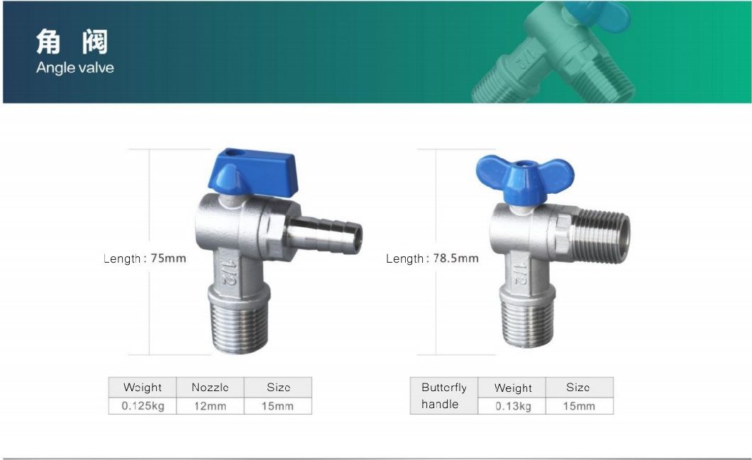 Angle Water Meter Ball Valve with Stainless Steel Butterfly Handle