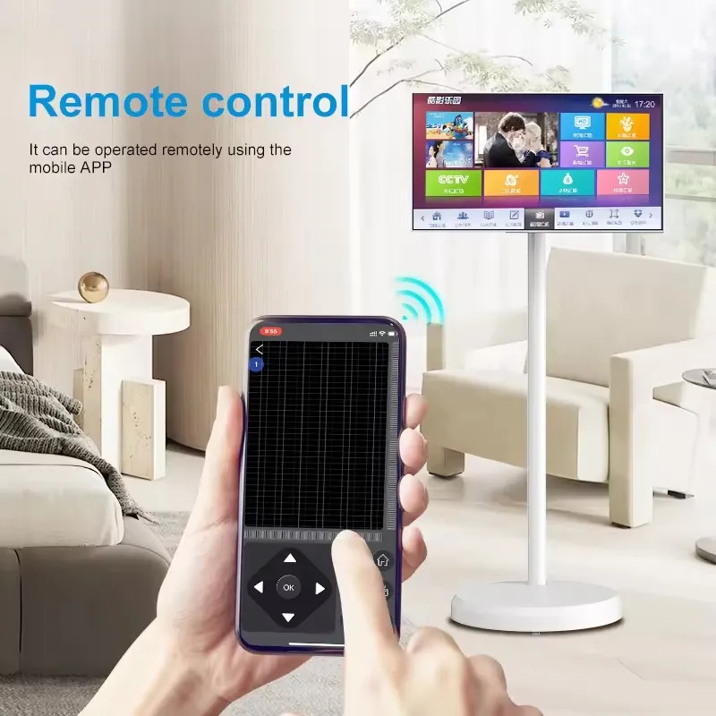 Android 12 Movable Smart TV with In cell Touch Display Dual band WiFi 10-Points Connectivity