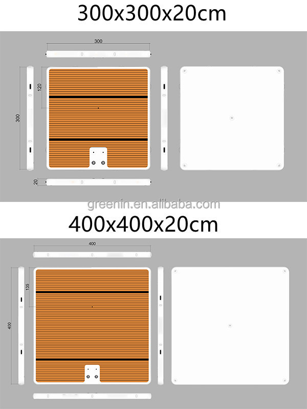Floating inflatable water play equipment teak deck yacht docking boat dock water platform with ladder