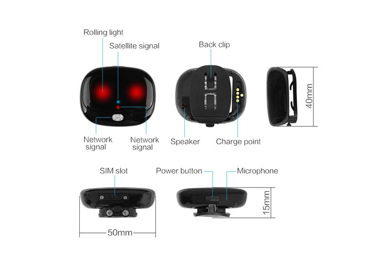 Mini IP67 Positioning Pet GPS Tracker With 500mA Battery Capacity
