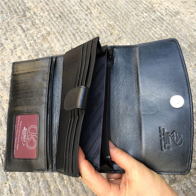 Unisex Authentic Stingray Skin Male Long Trifold Wallet Genuine Leather Women Men Large Clutch Purse Lady Money Bag