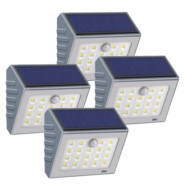 Solar Motion Sensor Light Outdoor, 19 LED Wall Light Solar Powered Garden Light,