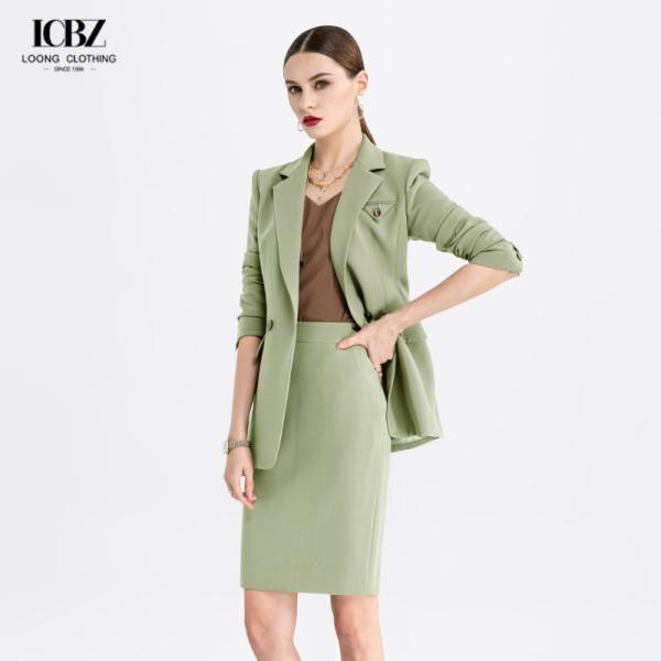 Formal Fashion Suit for Women Slim Fit Double Breasted Pants Suit in Elegant