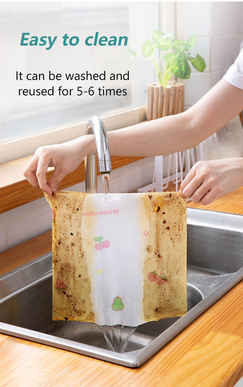 Multi Purpose Disposable Kitchen Spunlace Nonwoven Fabric Printing Pattern Paper Towel