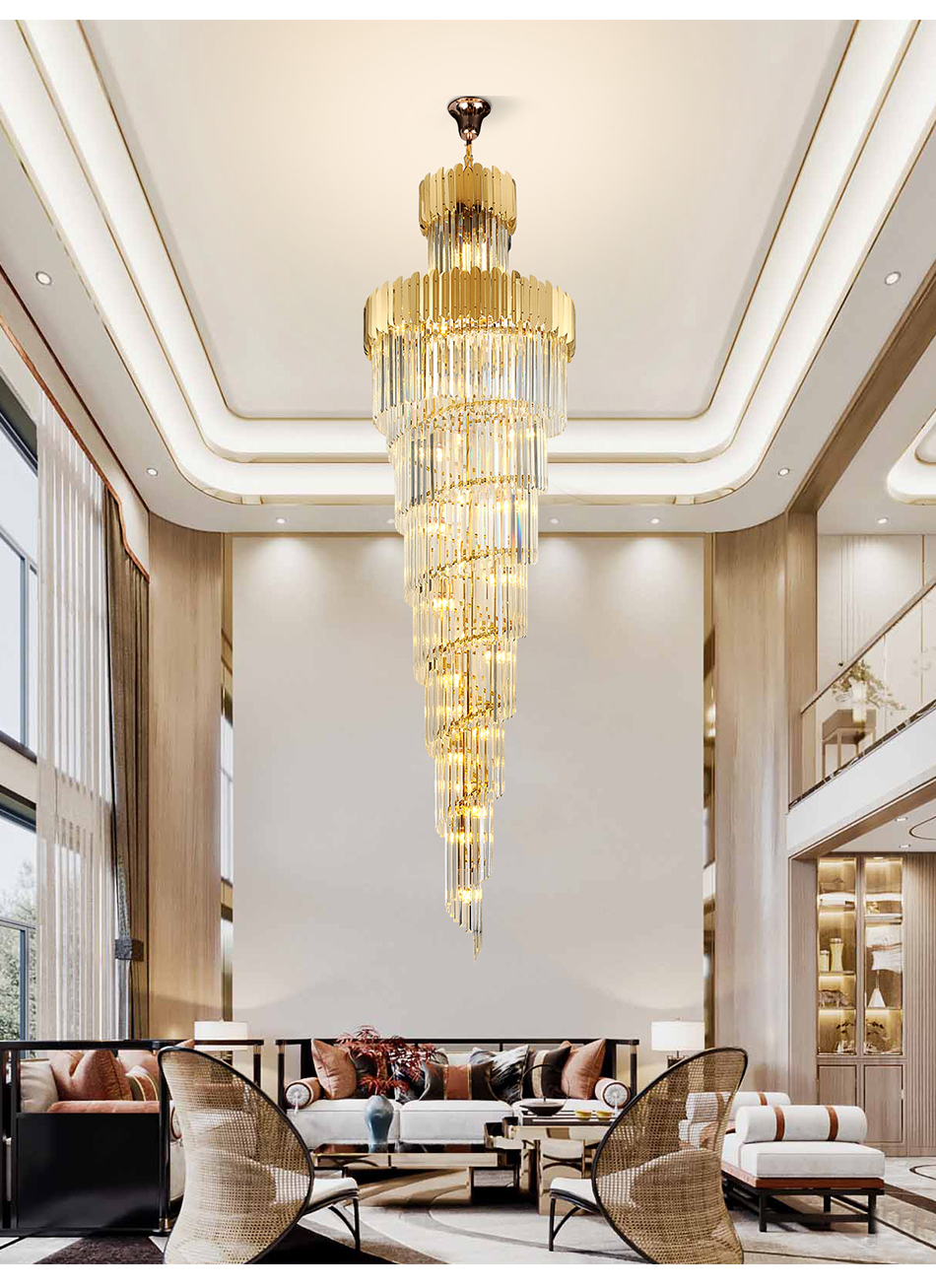 Luxury Modern Chandelier For Living Room Gold Long Staircase fancy light(WH-NC-60)