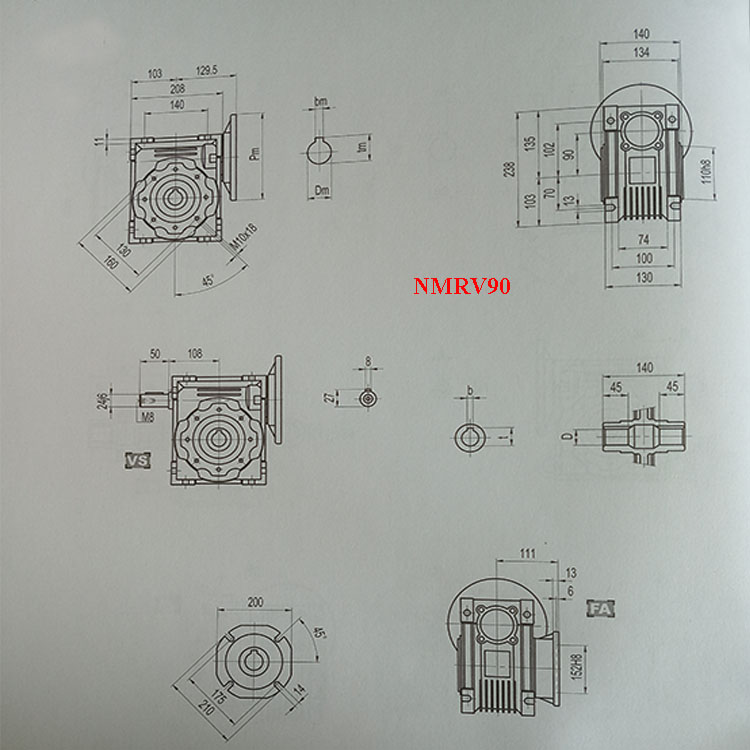 Different Ration Worm Transmission Gearbox Reducer