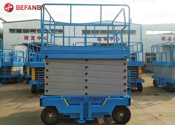 Hand Push Mobile Rough Terrain Scissor Lift Table Aerial Working