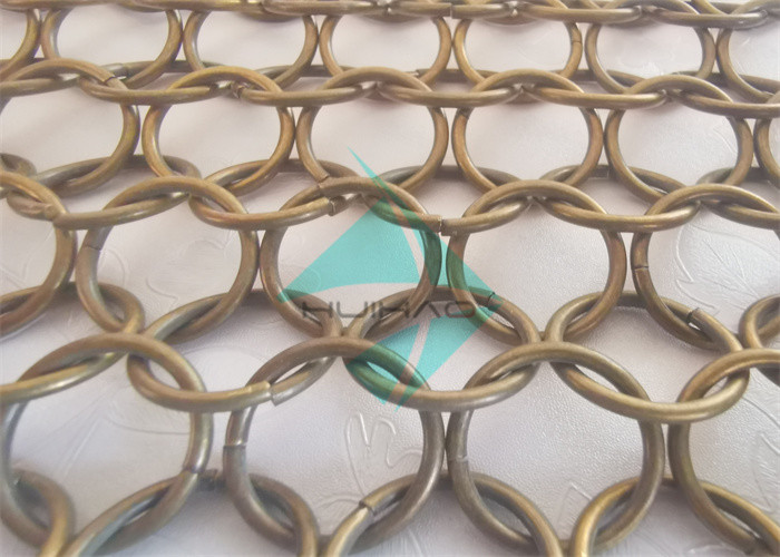 Metal Ring Mesh Brass Color String Curtains