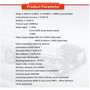 UBST-20H2Y 4-20mA 1-5V Hydrogen Pressure Transmitters For Various Applications