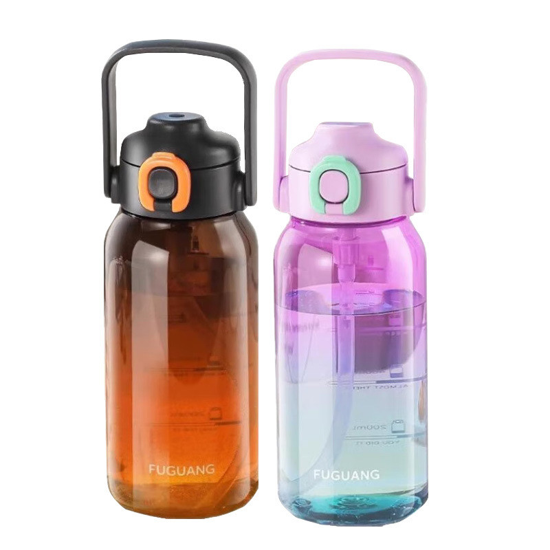 700m 1000ml Plastic Water Bottle Large Capacity Portable Outdoor Sports Gradient Color Water Bottle Environmental Protection And Health