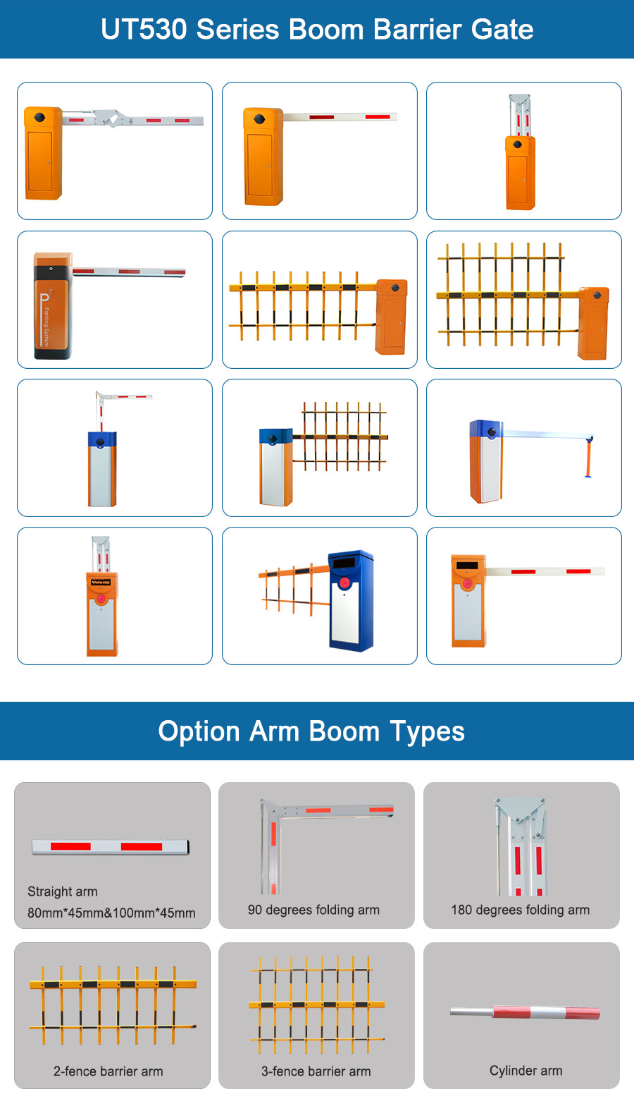 IP55 Automatic Parking Gate Barrier Straight Arm Boom Stainless Steel