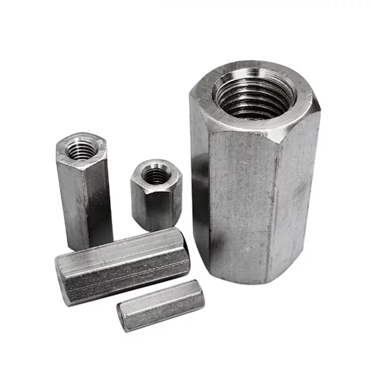 White Zinc Plated Hexagon Head Coupling Nut with Thickened Design and Steel Material