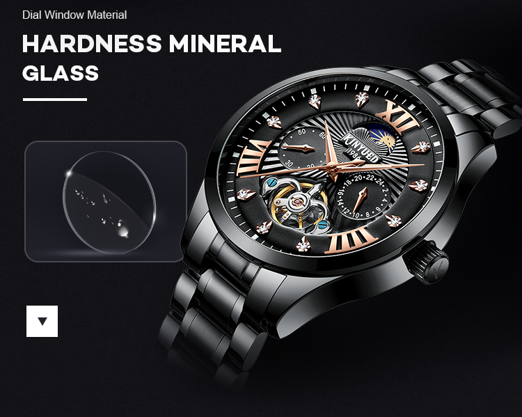 Custom Logo Stainless Steel Wristwatch High Hardness Mineral Glass