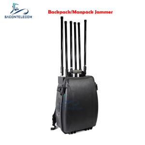  8 Channels Manpack Jammer 20-3000mhz 120watts 100m Radius Built In Battery Manufactures