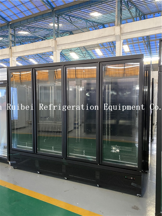Supermarket Display Refrigerator Glass Door Freezer Display Cabinets Commercial Refrigerator For Beverages