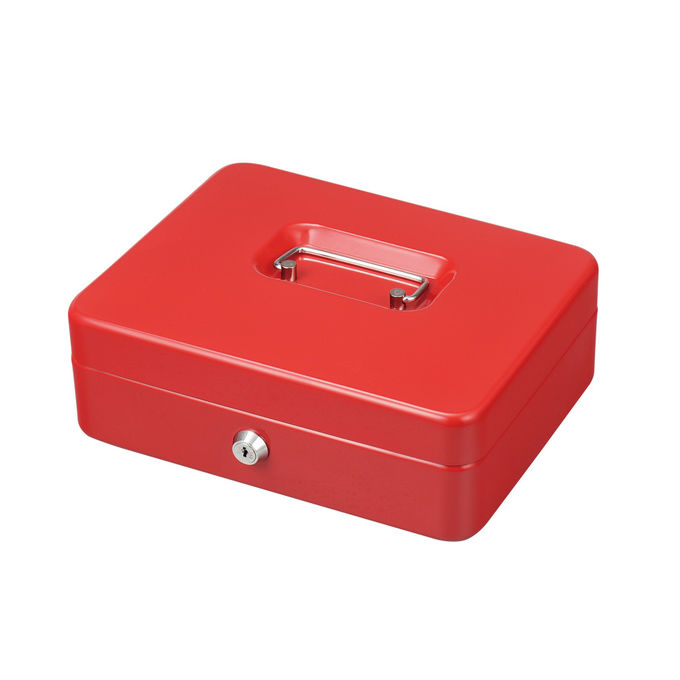 Solid Steel Construction Cash Storage Box , Coin Saving Money Bank Box