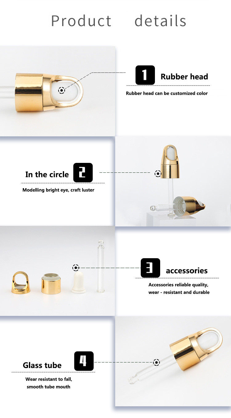 Gold Pressing Straw Anodized Refined Oil Plastic Bottle Dropper 13 415
