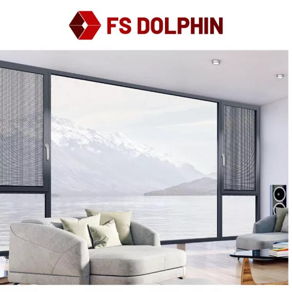 Passive House Aluminum Casement Window Double Glazed Tempered Glass Crank Out