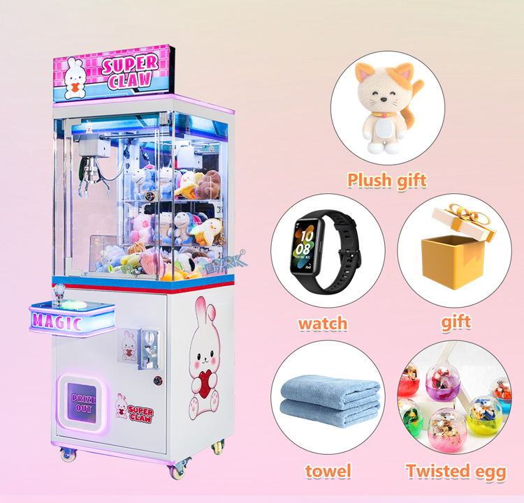 Coin Operated Double Players Arcade Claw Machine / Toy Grabber Game Machine