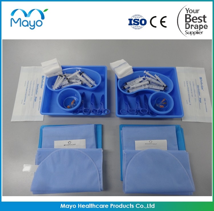 Hospital Disposable Ophthalmic Drape Pack PE Viscose Material Customized