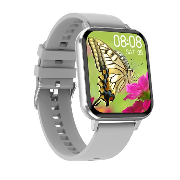 Black White Silicone And Metal Heart Rate Men'S Smart Digital Watch Blood