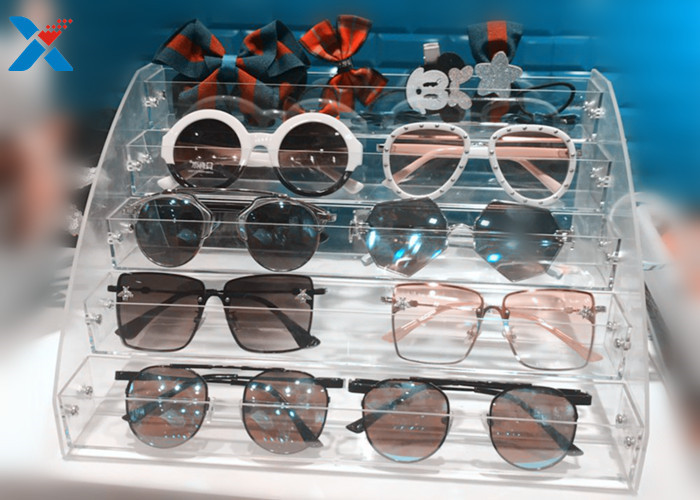 Acrylic Sunglasses Display Stand , Retail Store Acrylic Eyewear Displays
