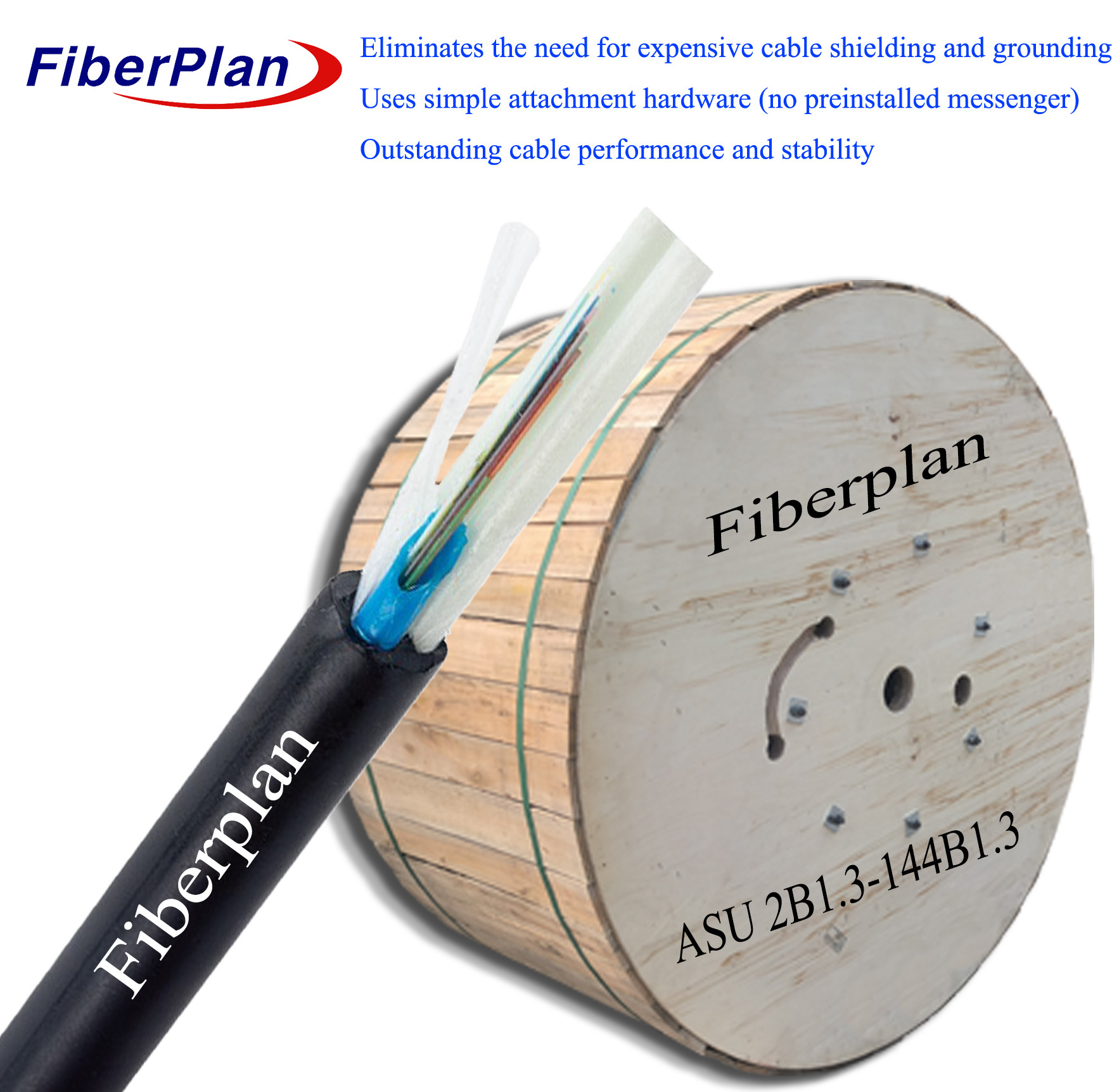2 FRP Strengthen 2 4 6 8 12 Core Fiber Cable ASU