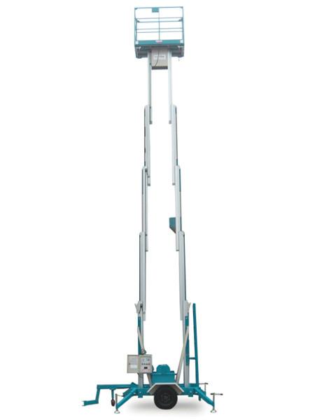 Hydraulic Vertical Lift Aerial Work Platform Double Mast 14m High With 1 Year