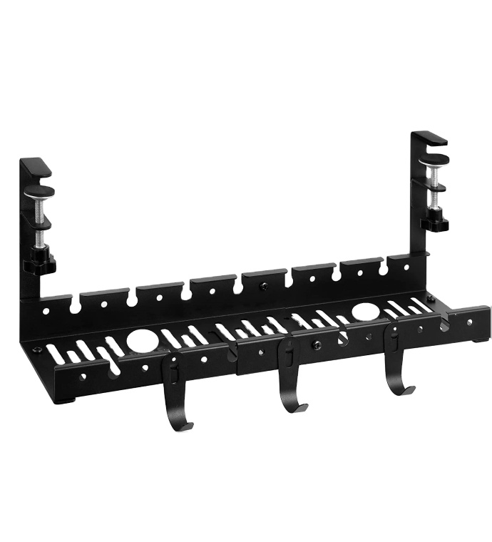 Steel Q235 Under Desk Cable Management Tray Cord Organizer for Desk No Drilling Needed
