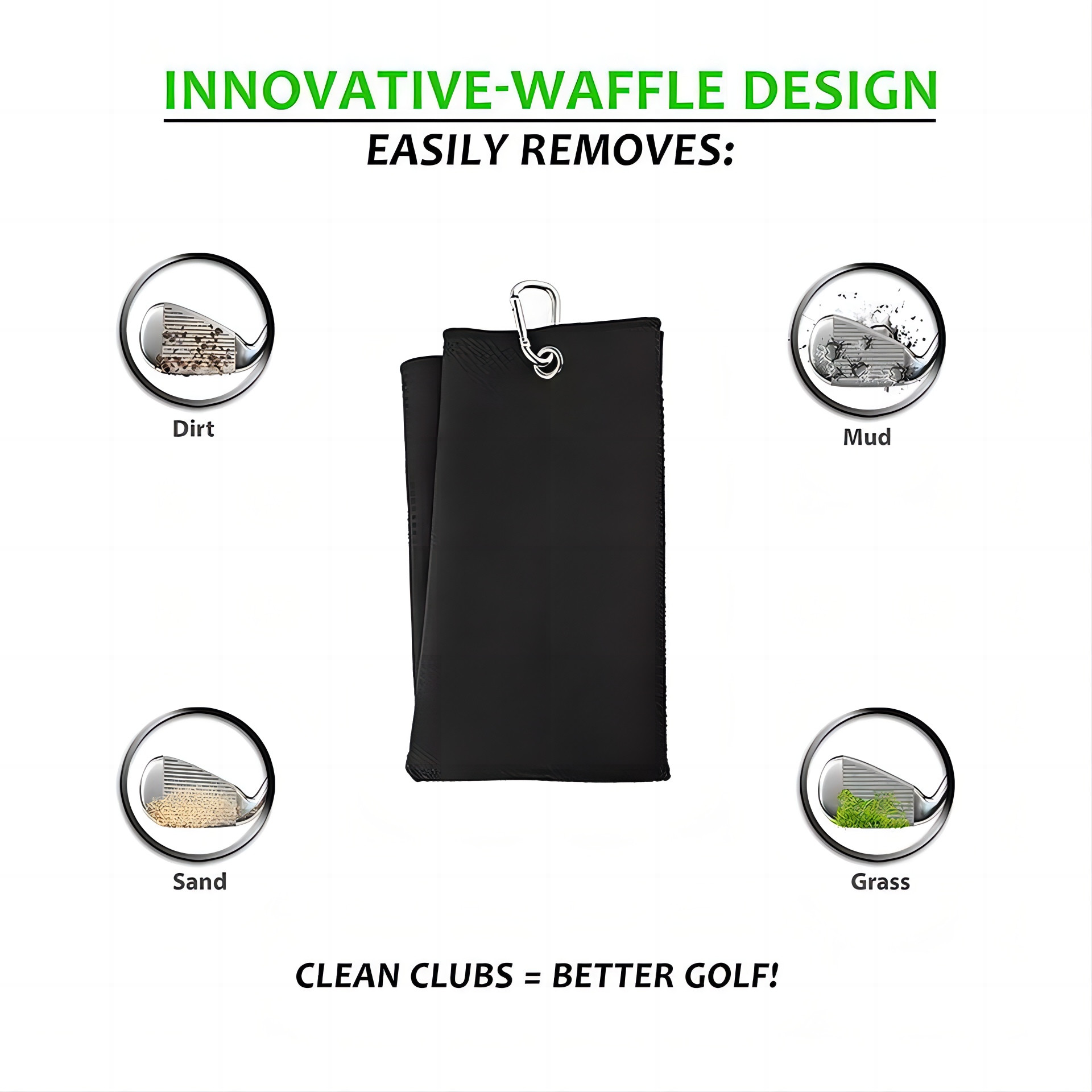 Custom 40x60cm Microfiber Golf Towel Embroidery Logo With OPP Bag