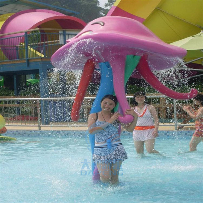 Fiberglass Water Splash Pad 2.5m Height Jellyfish Spray Toys For Children