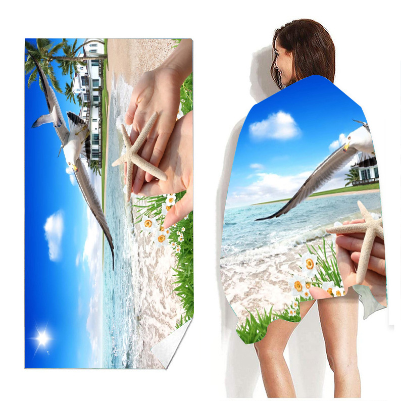 Customizable Cartoon Printing Beach Towel and Soft Lady Design Ideal for Everyday