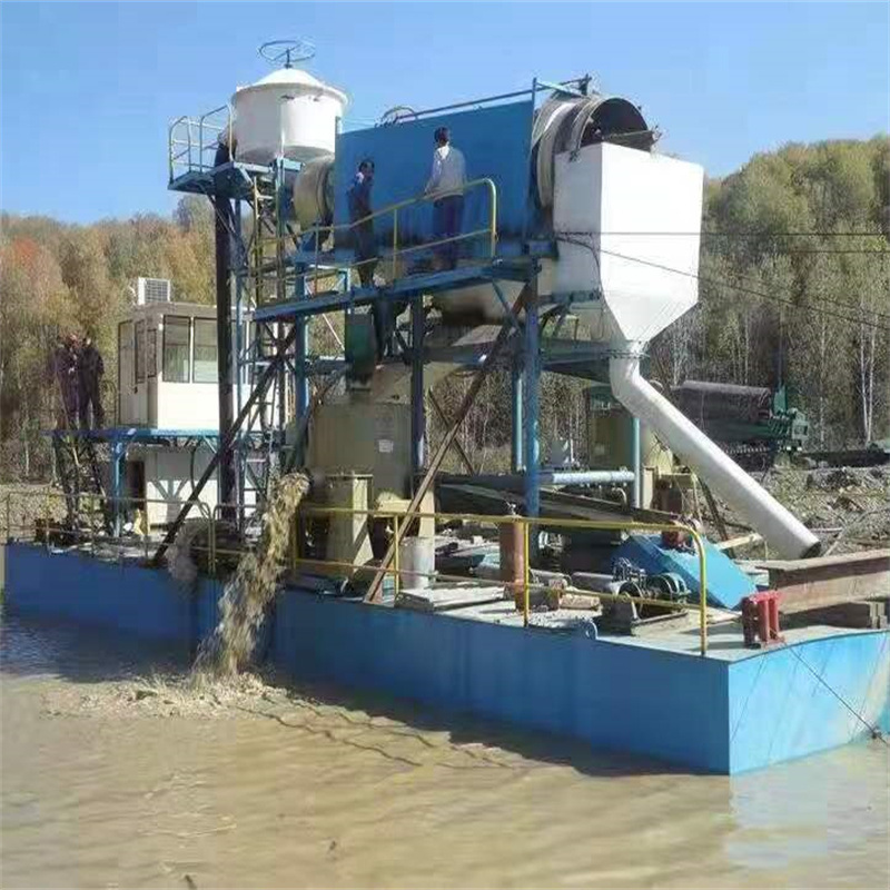 Customized Chain Bucket River Mining Boat /Sand Gold Ship/Diamond Dredger Machinery with Agitation Gold Chute Equipment /Jigging Machinery/ Centrifuge