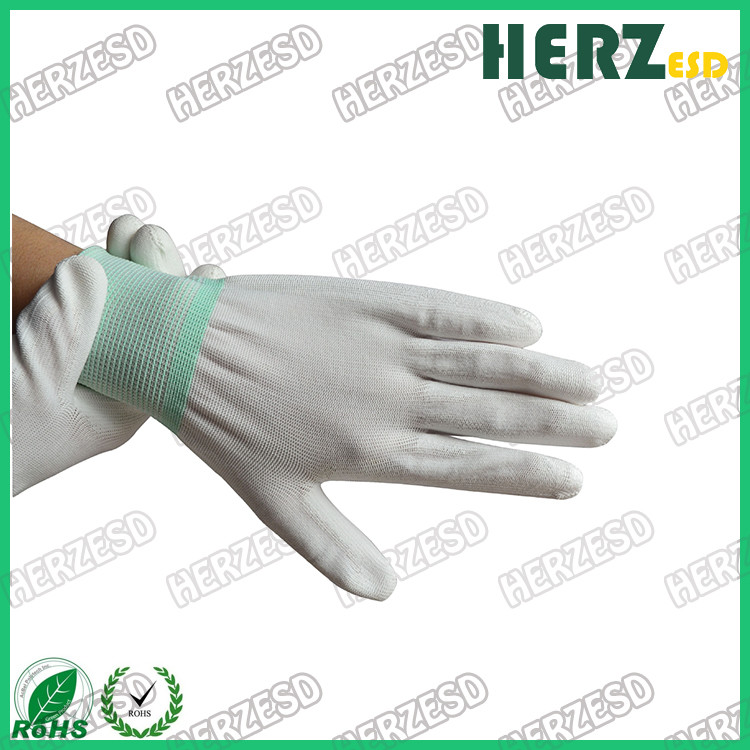 Assembly Inspection Precision Work Palm PU Coated Anti Static ESD Safe Gloves ESD Palm Fit Gloves