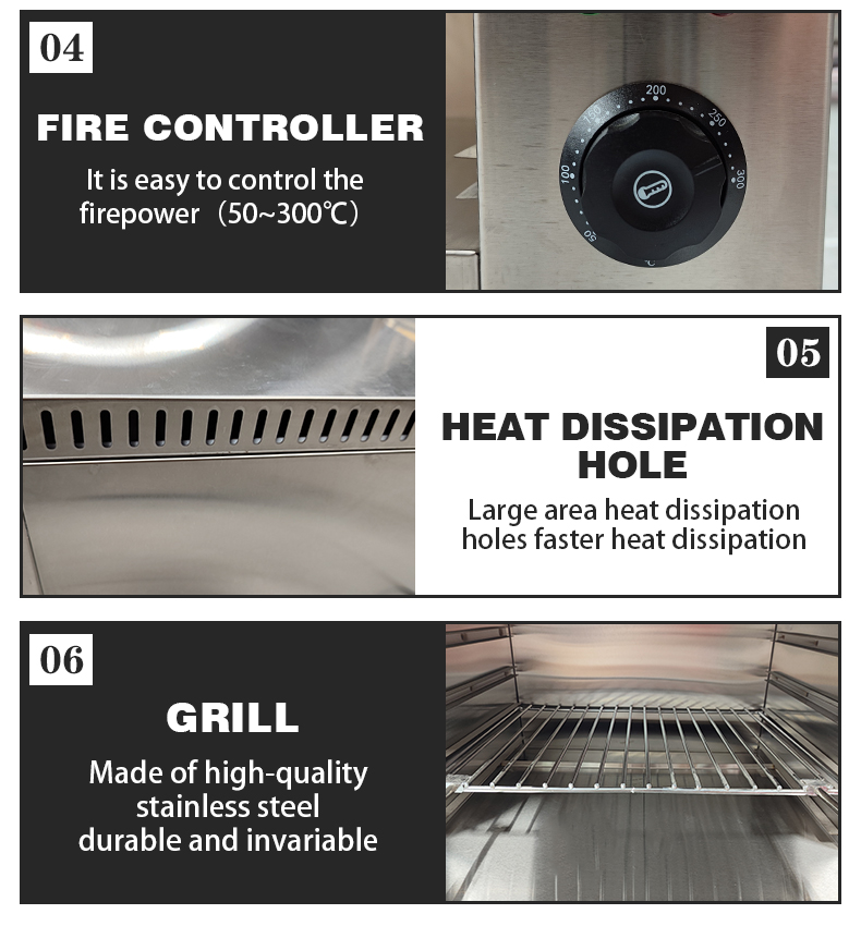 220V Voltage Electric Heating Surface Stove Sandwich Salamander Machine for Baking