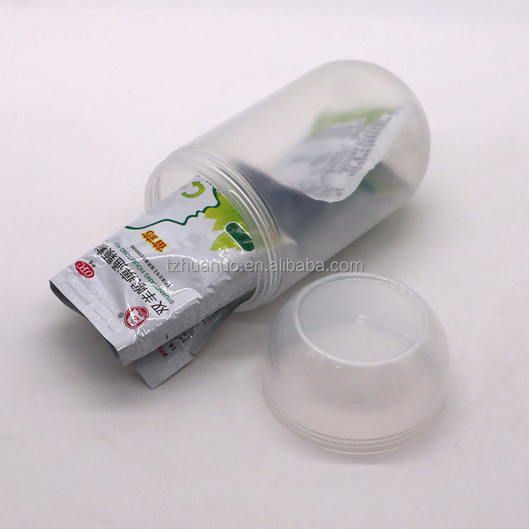 Customized 500ML PP Capsule Shape Plastic Food Storage Jar with Screw Cap