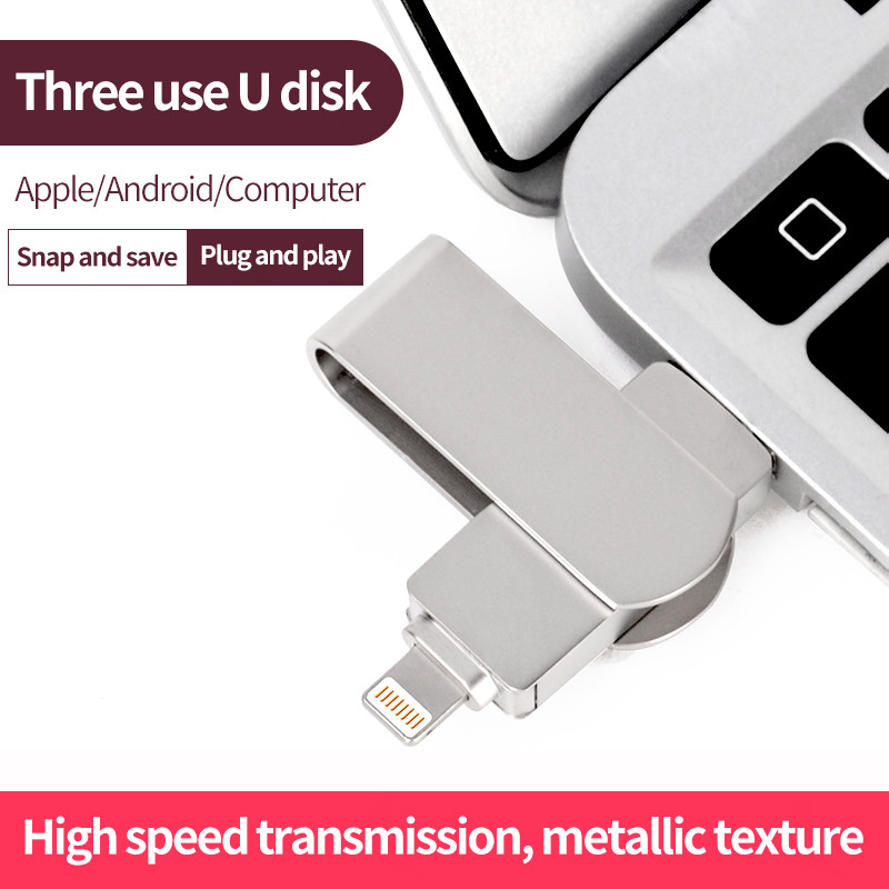 Silver OTG USB Flash Drives Fast and Easy Data Transfer with Plug And Play Function