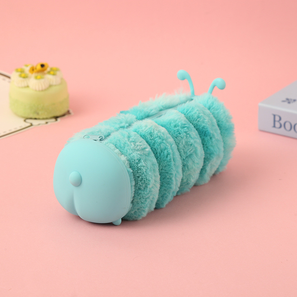 Cartoon Style Cute Plush Doll Pencil Pouch Silicone Tastless Makeup Bag For Stationery School Supplies Pencil Case Bag