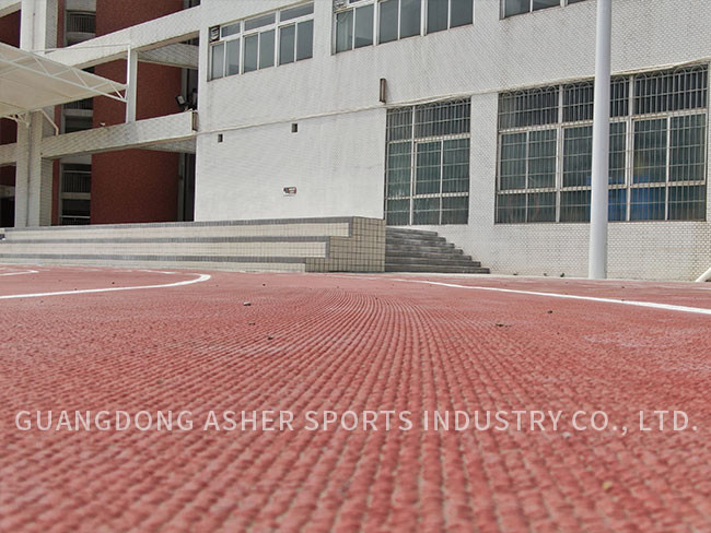 Standard Indoor Track Surface Material , Red Jogging Track Rubber Flooring