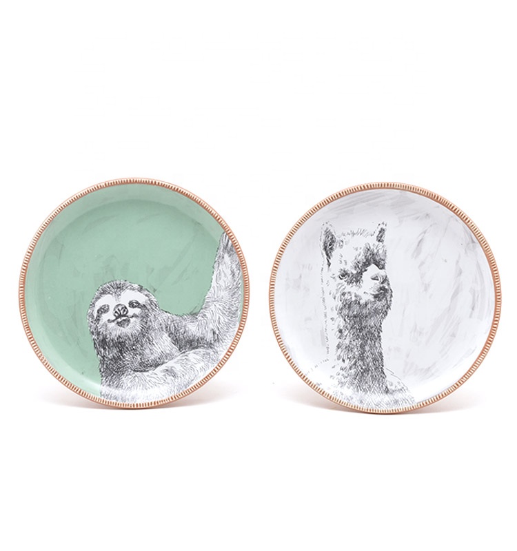 Animal Zebra Tiger Printing Stoneware Plate For Kids Heath Ceramics Dinner Plates