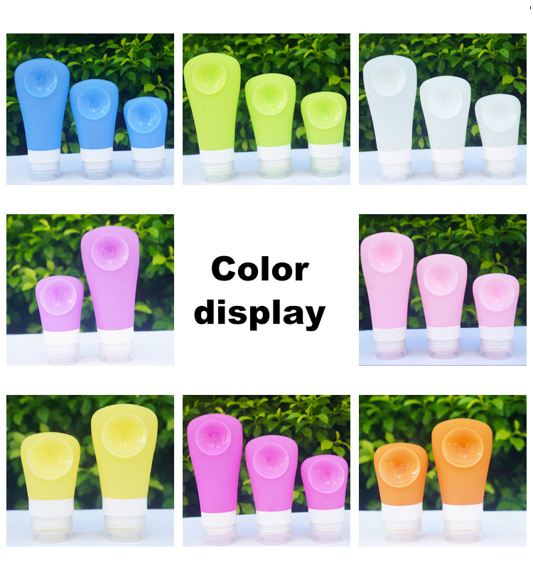 Colorful 60ML Portable Silicone Refill Bottles With Sucker