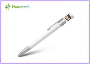  Black / White Ballpoint High Speed Pen Drive 16GB USB 2.0 Customized Metal Mateial Manufactures