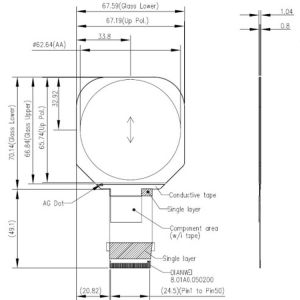 Round 2.4 Inch TFT LCD Display 480*480 Module Full color LCD Screen