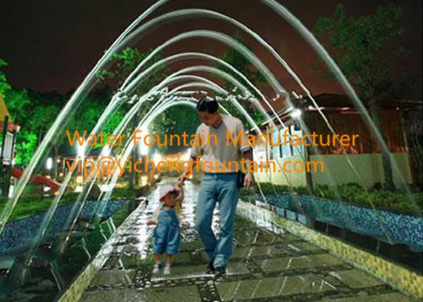 Rainbow Glass Light Jet Water Fountain Equipment With LED Light Make Walking