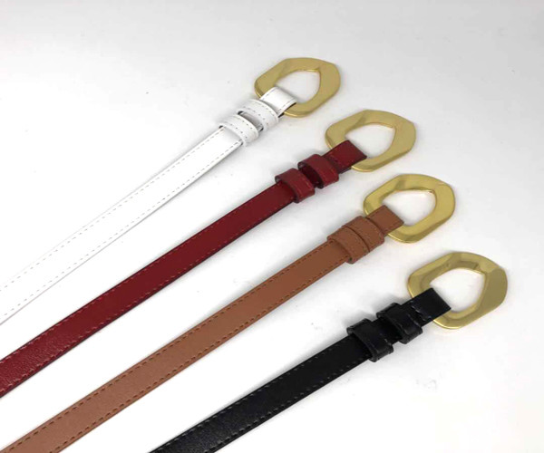 Custom Lady Cowhide Leather Waist Belt With Alloy Buckle