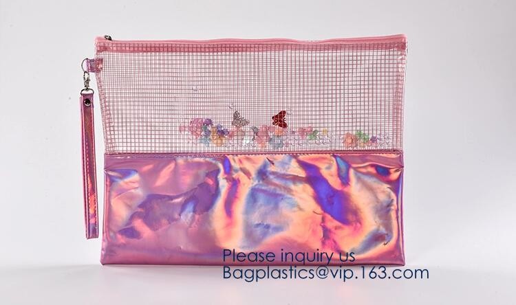EVA High Quality Holographic neon New Design Custom PVC Jelly Bag Cosmetic Custom Make up Bag for Women BAGEASE PACKAGE