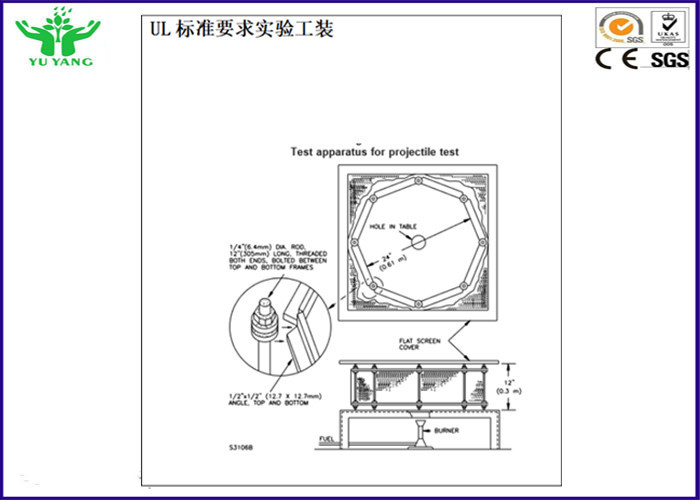UL1642 Battery Safety Tester / Projectile Burning Testing Equipment AC 220V 50HZ