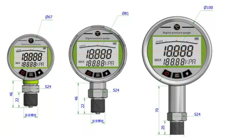 High Precision Digital Pressure Gauge Water Gas Pressure Manometer